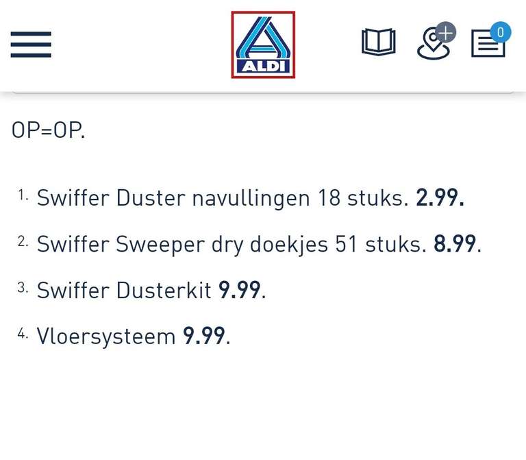 Swiffer Duster navullingen 18 stuks €2,99