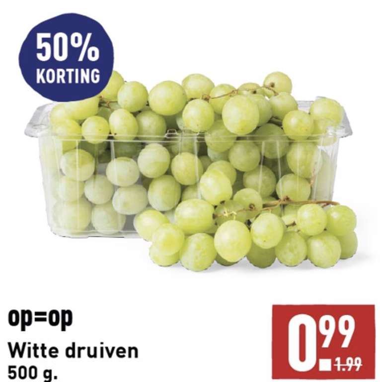 Witte druiven 500gr voor €0,99