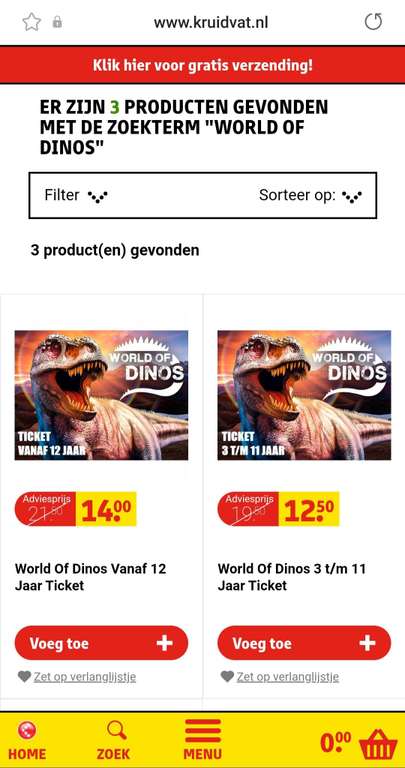 World of Dino's tickets aanbieding bij de Kruidvat