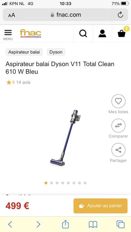 Dyson V11 Total Clean inclusief gratis Gemotoriseerde miniborstel twv 80 euro