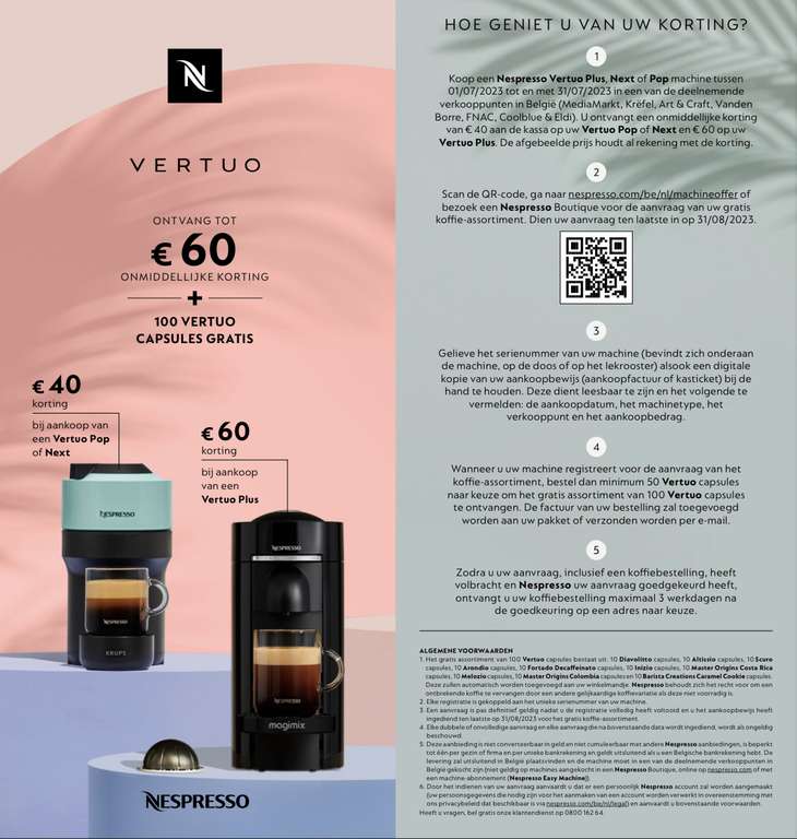 [BELGIË] Magimix | Koffiemachine Nespresso Vertuo Pop, Blauw