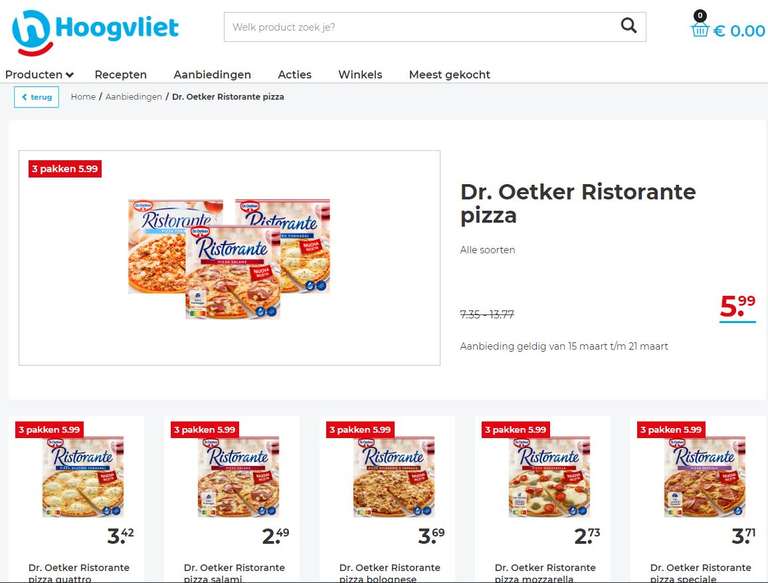 Dr. Oetker Ristorante pizza's - 3 voor €5,99 (Ook glutenvrij)