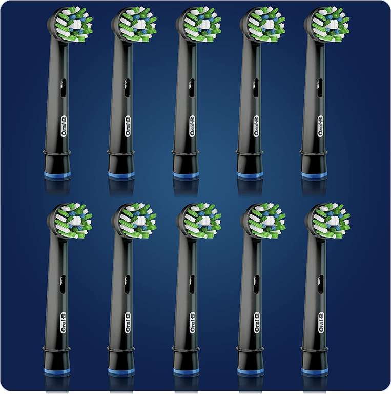Oral-B CrossAction opzetborstels met CleanMaximiser-technologie, zwart, 10 stuks