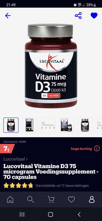 Lucovitaal Vitamine D 75 microgram 70 stuks