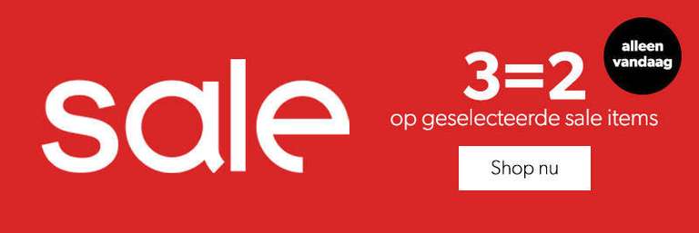 Wehkamp sale 3 halen 2 betalen op geselecteerde mode