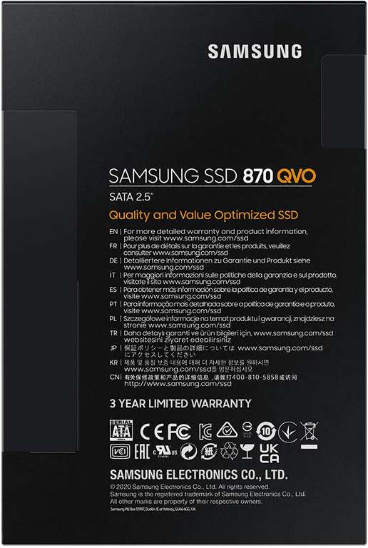 Samsung 870 QVO 1TB SSD (2.5", MZ-77Q1T0BW, SATA/600)