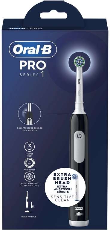 Oral-B E-tandenborstel Pro1 Black + Extra Brush Head