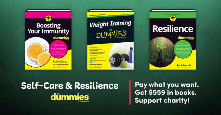 Humble bundle: 25x dummies ebooks over fysieke en mentale gezondheid. -96%.