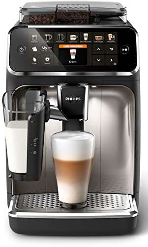 Philips Series 5400 koffiemachine LatteGo melksysteem, 12 koffiespecialiteiten, verlicht display, 4 gebruikersprofielen, chroom (EP5447/90)