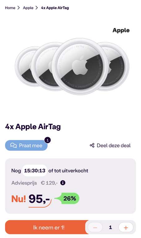 Apple Airtag 4 stucks