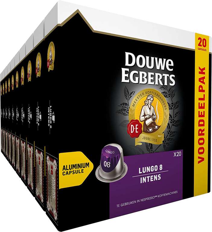 Douwe Egberts Koffiecups Lungo Intens voordeelverpakking 200 capsules 2e 50% korting