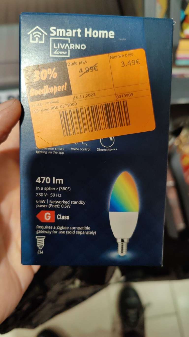 ( lokaal?) LIVARNO home RGB LED-lamp E14 Zigbee