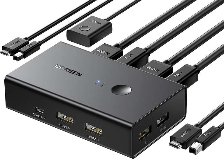 [Nu €25,19] UGREEN KVM Switch HDMI 2.0 4K@60Hz voor €29,99 @ Amazon NL