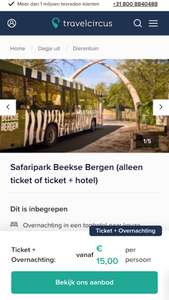 Safaripark Beekse Bergen ticket €15,-