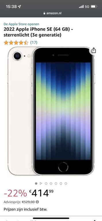 2022 Apple iPhone SE (64 GB) - sterrenlicht (3e generatie)