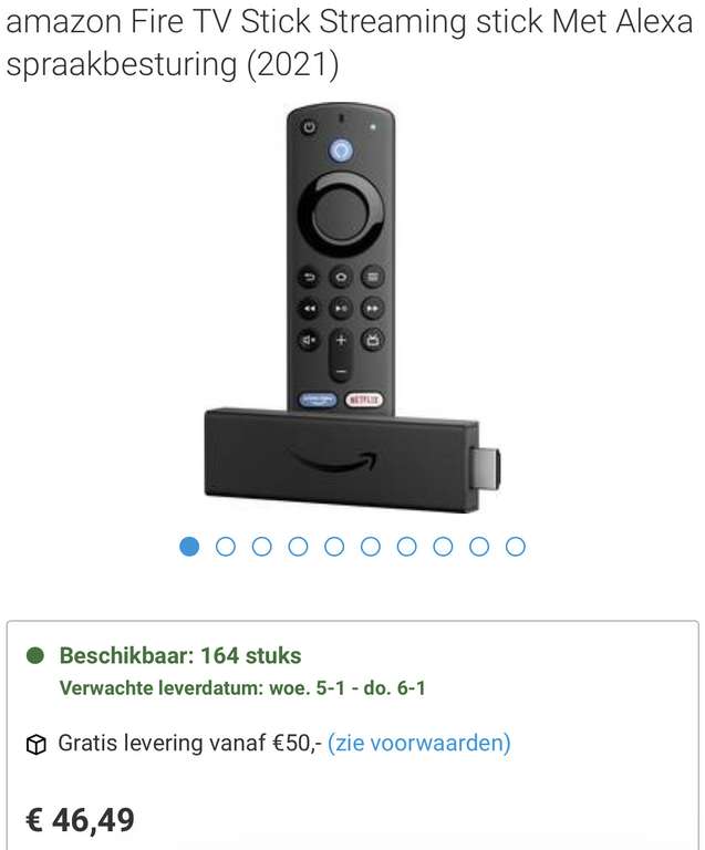 Amazon Fire TV Stick Streaming stick Met Alexa spraakbesturing (2021)
