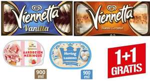 1 + 1 Gratis, Alle Hertog schepijs bakken 900 ml of Ola Viennetta dozen 650/750 ml @ AH, Coop , Dekamarkt en Hoogvliet