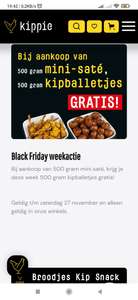 Bij aankoop van 500 gram mini saté, krijg je deze week 500 gram kipballetjes gratis! (Bij Kippie)