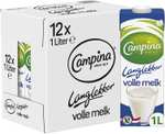 12 pakken 1L lang houdbare Campina volle melk