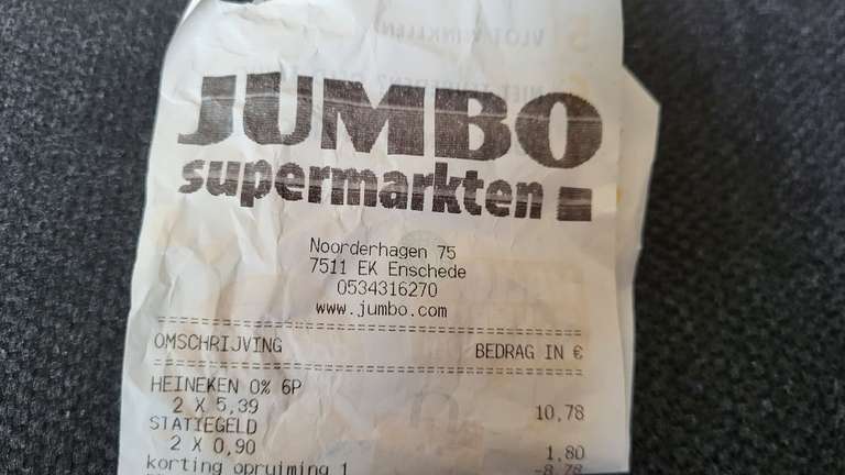 Jumbo Enschede Noorderhagen: Heineken 0.0 6 blikken 1 euro