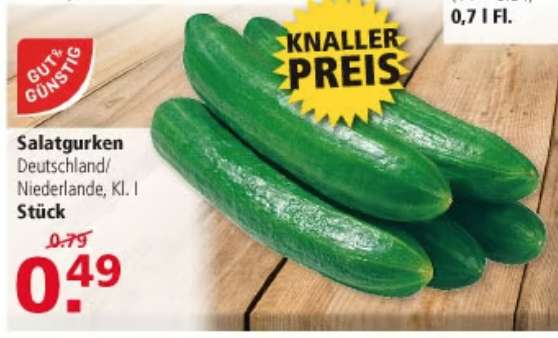 Nederlandse komkommers voor 0.49€ per stuk in Duitsland @ Multi-markt DE [Grensdeal]