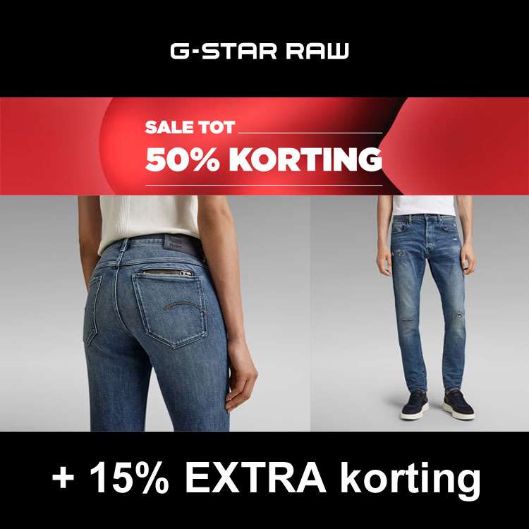 G-Star RAW: tot 50% korting + 15% (code)