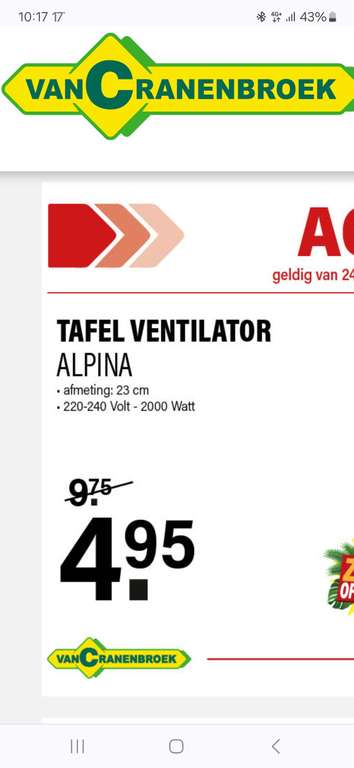 Getunede Alpina tafelventilator bij van Cranenbroek!