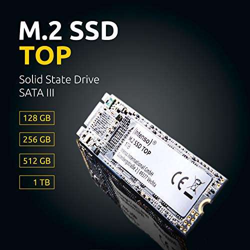 Intenso M.2 SSD SATA III Top, 1 TB, 550/500 MB/s. Read/Write (DE nr. BE)