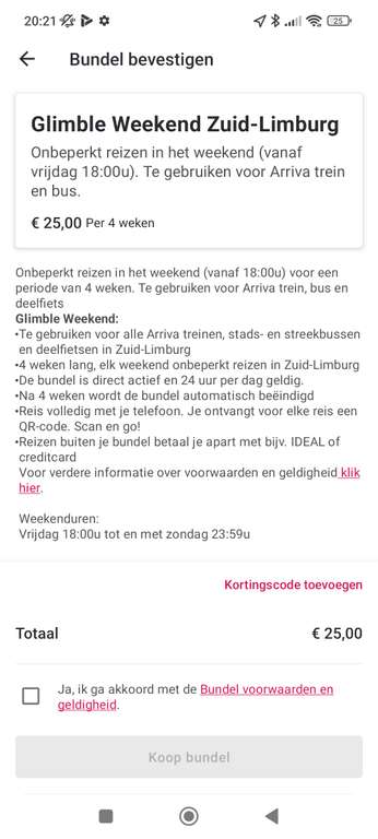 Voor 25 euro per maand onbeperkt reizen in het weekend in Limburg