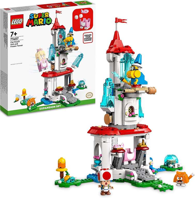 LEGO Super Mario Uitbreidingsset: Kat-Peach-uitrusting en Ijstoren 71407 voor €41,99 @ Amazon NL / Bol