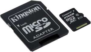 Kingston 256GB Micro SD kaart (let op zonder ADAPTER, dus alleen de kaart)