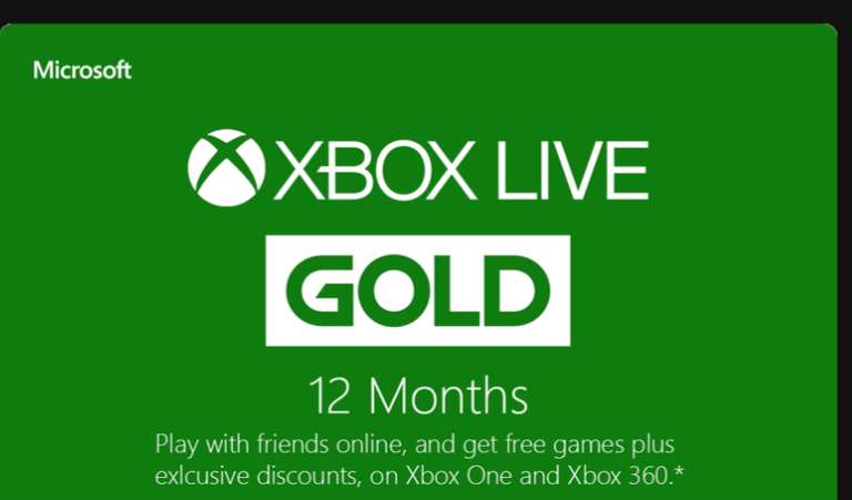 Xbox live 12 maanden (gamepass optioneel)