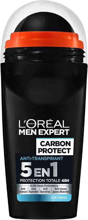 Men Expert L'Oréal Carbon Protect Ice Fresh Deodorant voor heren, verpakking van 6 stuks (6 x 50 ml)