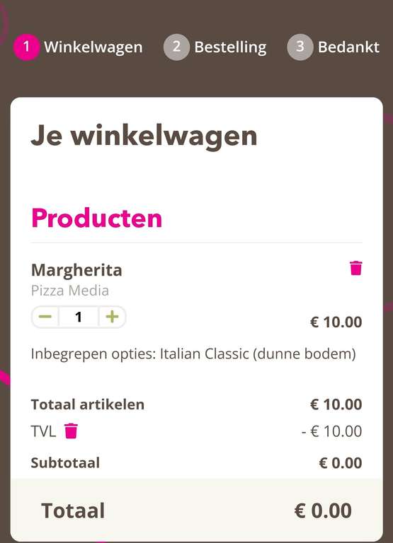 [GRENSDEAL BELGIË] gratis pizza margherita bij afhaling (Bruno's foodcorner)