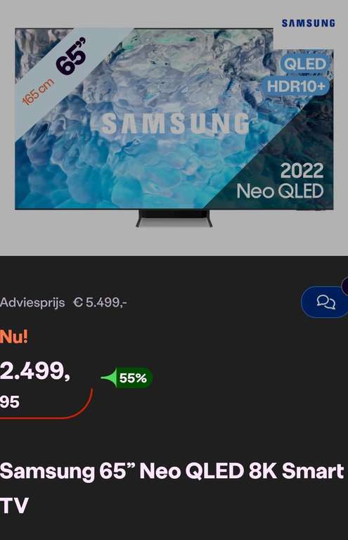 Samsung 65” Neo QLED 8K Smart TV 65QN900B