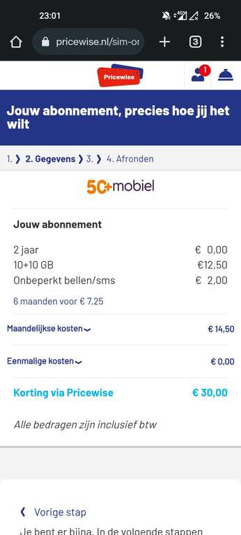 Onbeperkt bellen en 20GB data voor 14.5 - 30 euro Cashback