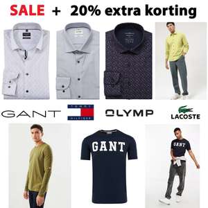 Sale tot -75% + 20% extra korting o.a. Olymp | Lacoste | Tommy Hilfiger | GANT