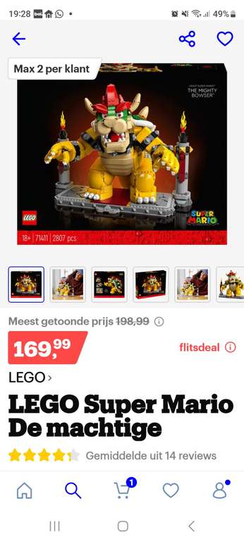 LEGO Super Mario De machtige Bowser - 71411 tot 22:00 uur
