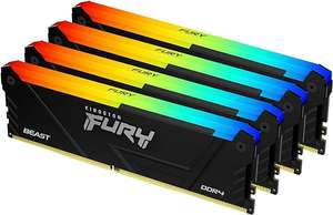 Kingston FURY Beast RGB 64GB 2666MT/s DDR4 CL16 DIMM (Sets van 4) Desktop werkgeheugen
