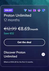 Proton Unlimited jaarabonnement 33% korting
