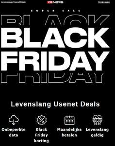 Black Friday: Levenslange Usenet Deals @ XSNews