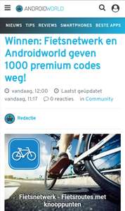 1000 gratis kortingscodes voor 1 jaar gratis fietsennetwerk