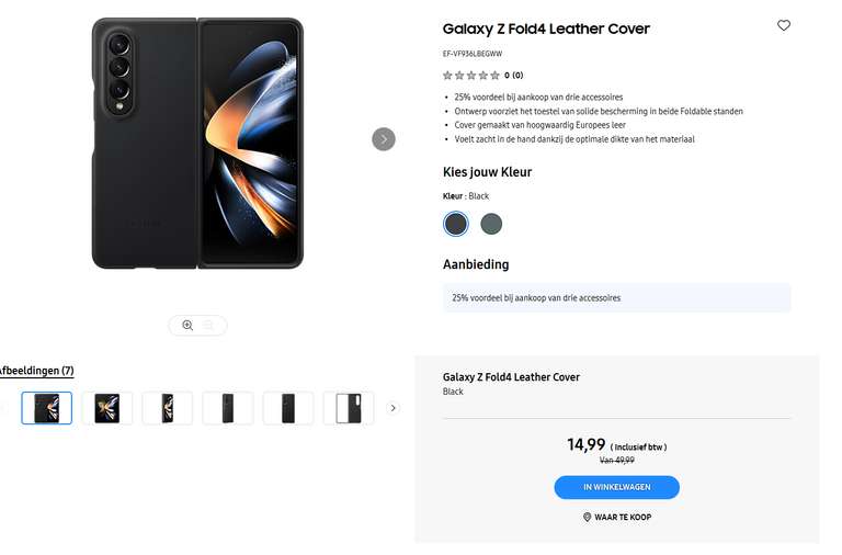 Galaxy Z Fold4 Leather Cover - van €49,99 voor €14,99