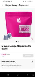 Moyee Lungo koffie capsules