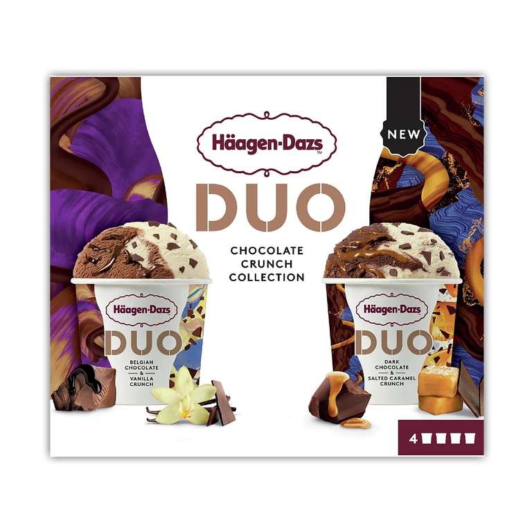 2 Pakken Magnum Almond Remix of 2x Häagen-Dazs Duo Crunch Chocolate voor €3,99