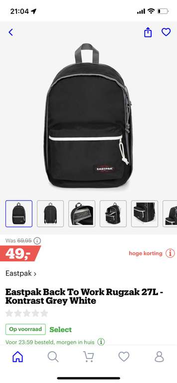 Eastpack black/grey/white 27L