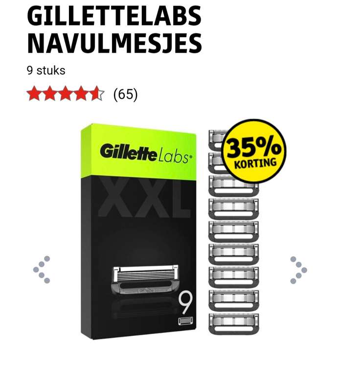 GilletteLabs Navulmesjes 9stuks €19,49