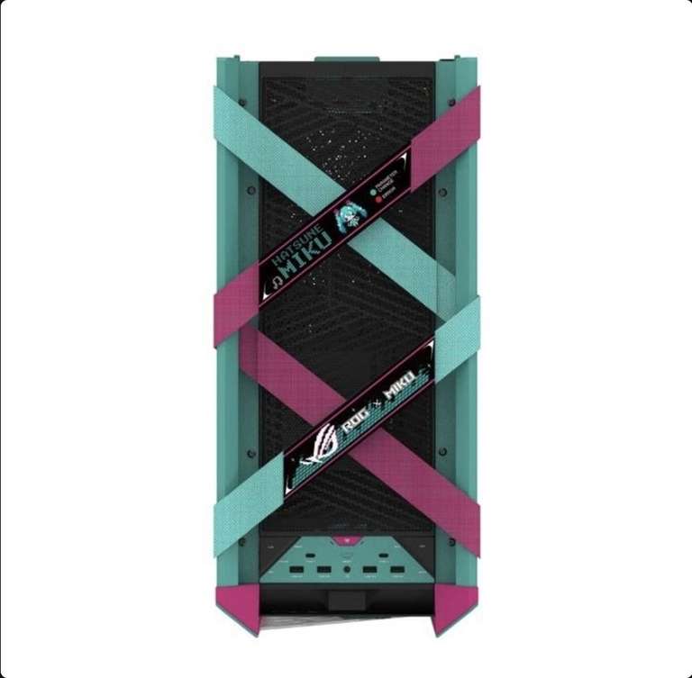 【外・内箱破損品】Asus Rog GX601s Hatsune Miku 大陸 ASUS ROG STRIX HELIOS II GX601S Hatsune Miku - Fulltower Blauw at
