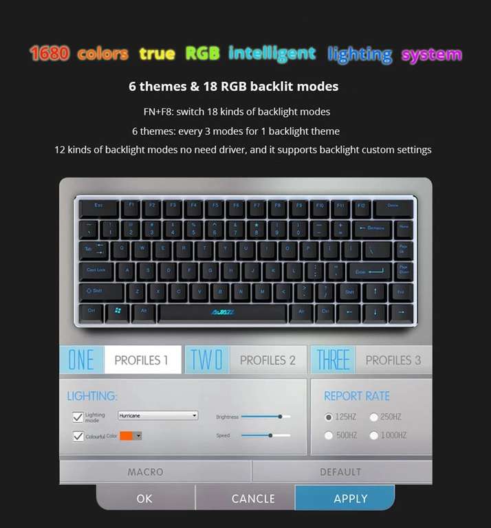 AJAZZ AK33 RGB mechanisch QWERTY-toetsenbord (blue switch) voor €17,99 @ Geekbuying