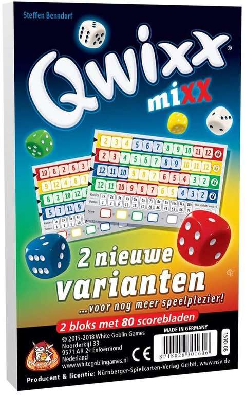 Qwixx Mixx - 2 nieuwe varianten (uitbreiding op Qwixx) voor €2,95 @ Amazon NL